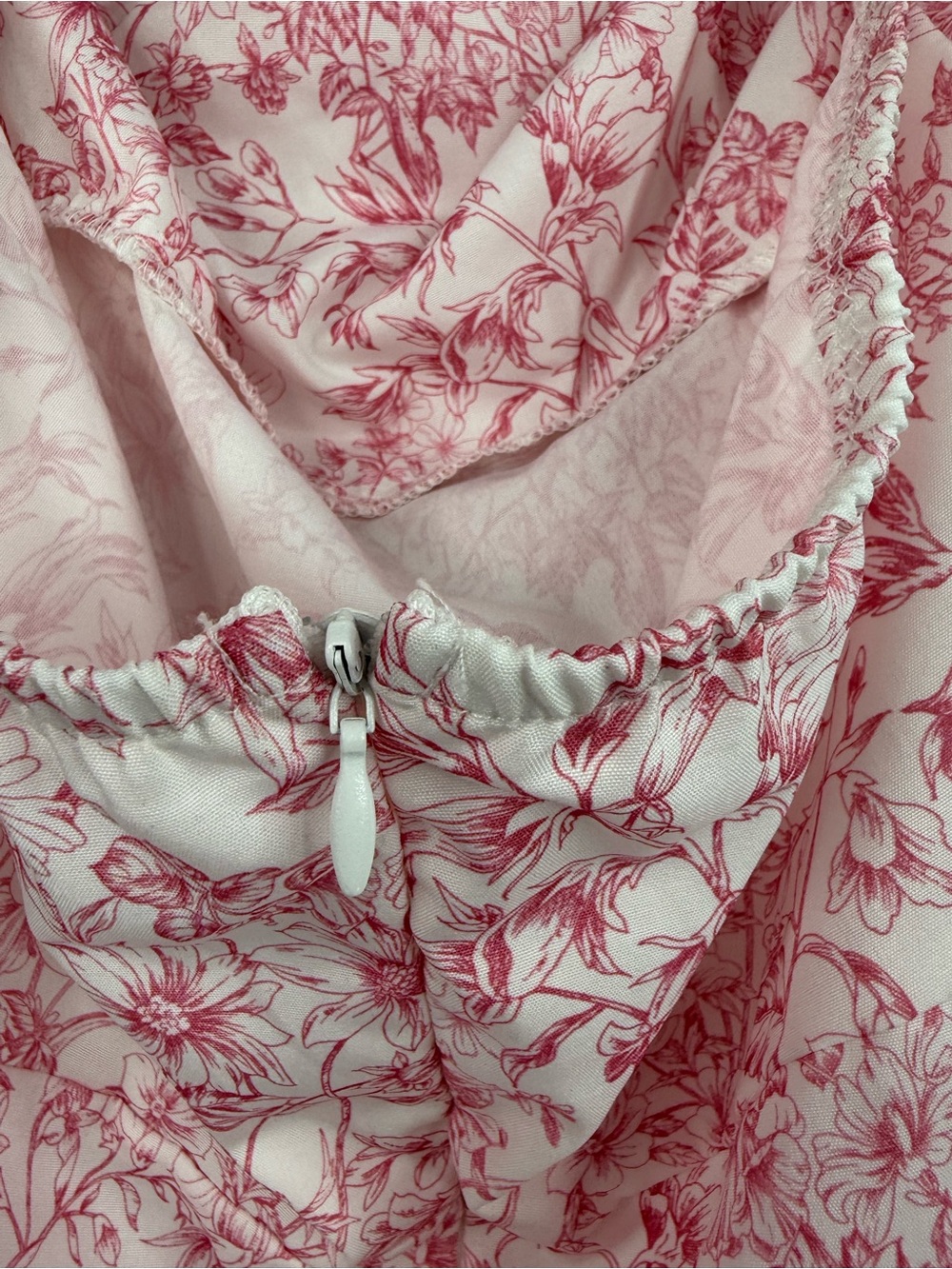 SHEIN dress ruffles frills flowers two tone Pink Floral Ruffled Mini Dress - Picture 9 of 12